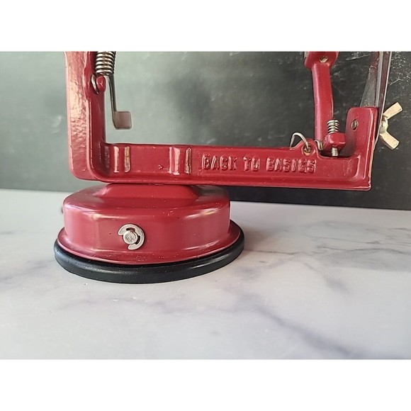 Apple Potato Peeler Corer By Peel Away Durable Metal Heavy Duty Red W Chrome - Picture 2 of 10